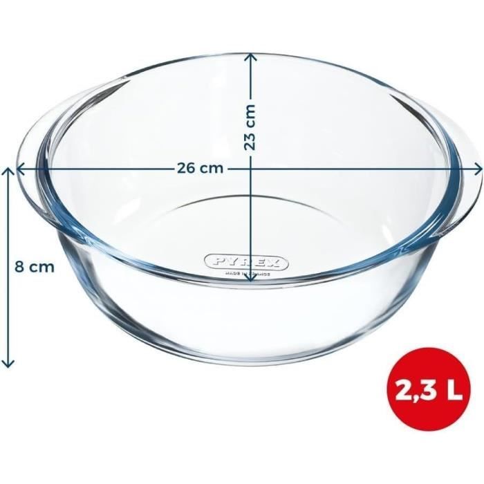 Plat air fryer - PYREX - 1450144 - Rond - En verre borosilicate - 26 cm