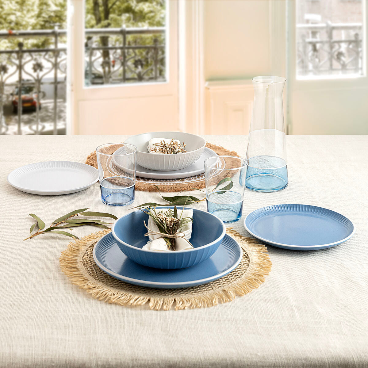 Assiettes Bidasoa Moana Gris Céramique 12 Pièces