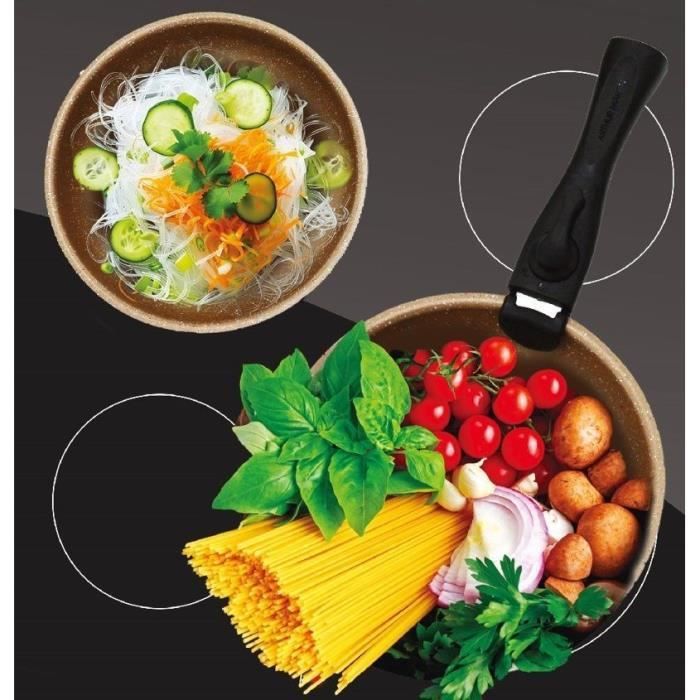 Batterie de cuisine induction - Arthur Martin - AM5865 - Aluminium - 18 pieces - Poignée amovible - Tous feux dont induction