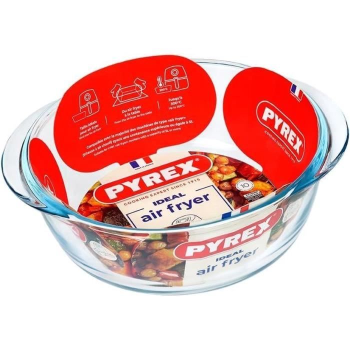 Plat air fryer - PYREX - 1450140 - Rond - En verre borosilicate - 20 cm