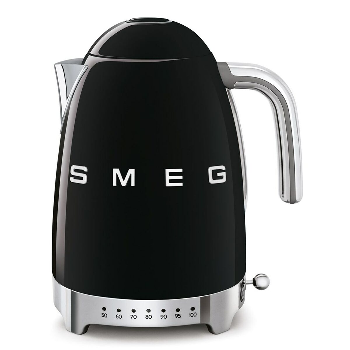 Smeg, Bouilloire à Température Variable KLF04BLEU 1,7 L, Plusieurs Température, Filtre Anticalcaire Lavable, Arrêt Automatique de Sécurité, Indicateur de Niveau d'Eau, Range Câble, 2400W, Noir