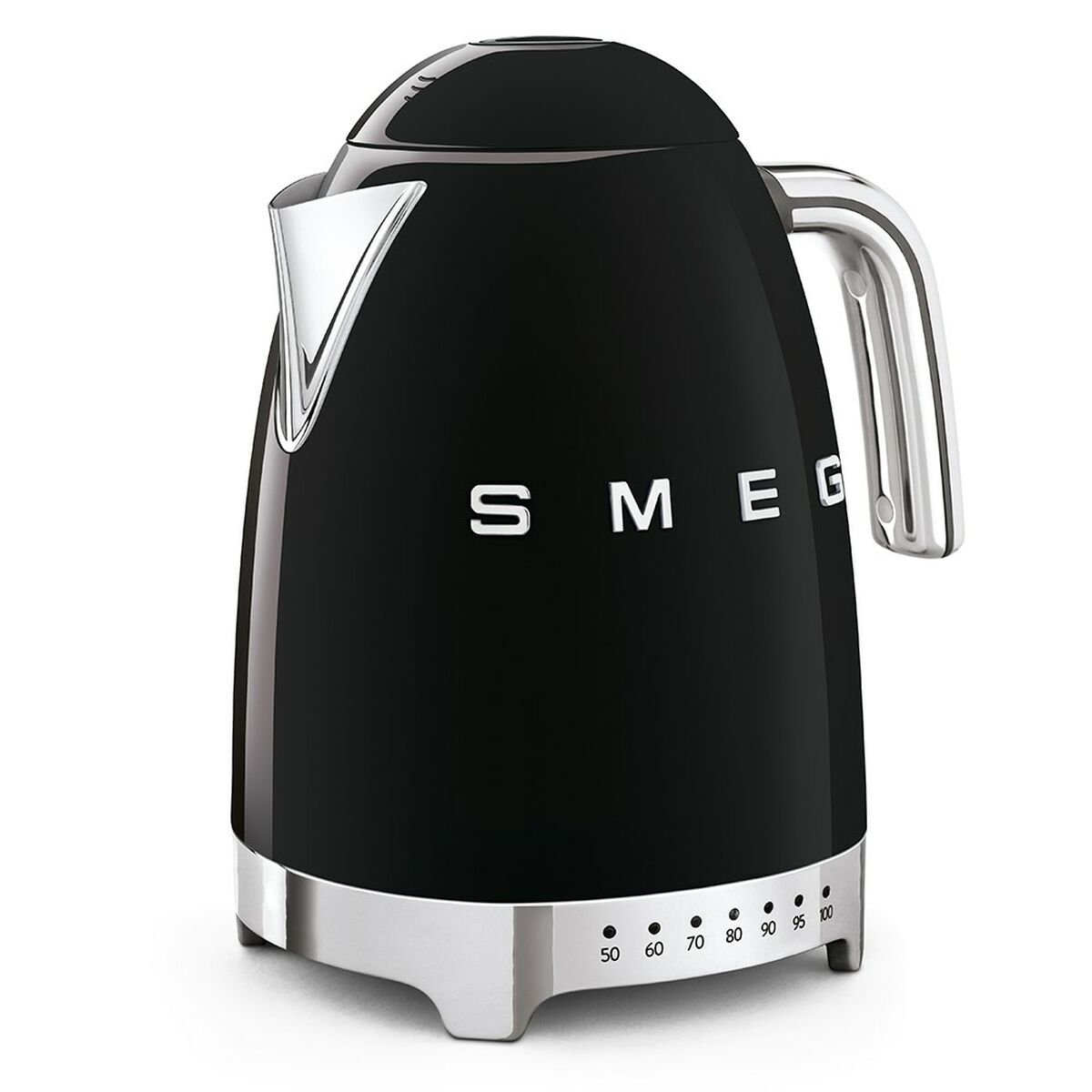 Smeg, Bouilloire à Température Variable KLF04BLEU 1,7 L, Plusieurs Température, Filtre Anticalcaire Lavable, Arrêt Automatique de Sécurité, Indicateur de Niveau d'Eau, Range Câble, 2400W, Noir