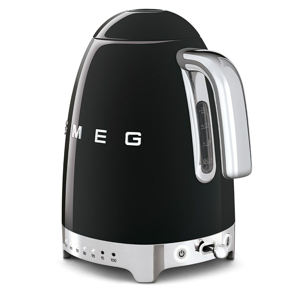 Smeg, Bouilloire à Température Variable KLF04BLEU 1,7 L, Plusieurs Température, Filtre Anticalcaire Lavable, Arrêt Automatique de Sécurité, Indicateur de Niveau d'Eau, Range Câble, 2400W, Noir