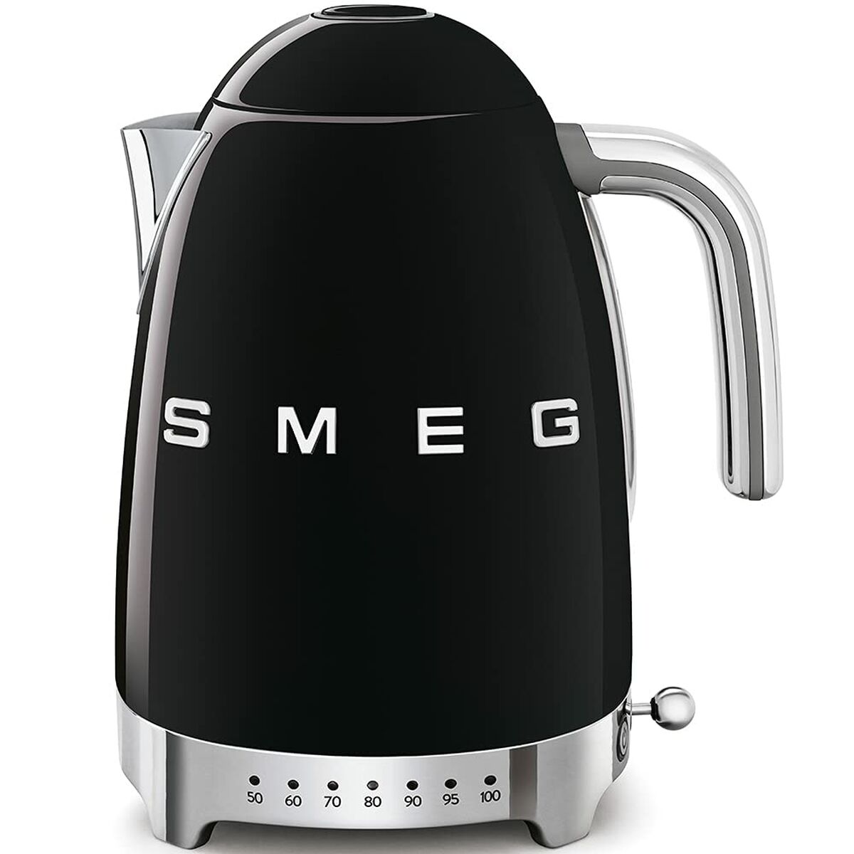 Smeg, Bouilloire à Température Variable KLF04BLEU 1,7 L, Plusieurs Température, Filtre Anticalcaire Lavable, Arrêt Automatique de Sécurité, Indicateur de Niveau d'Eau, Range Câble, 2400W, Noir