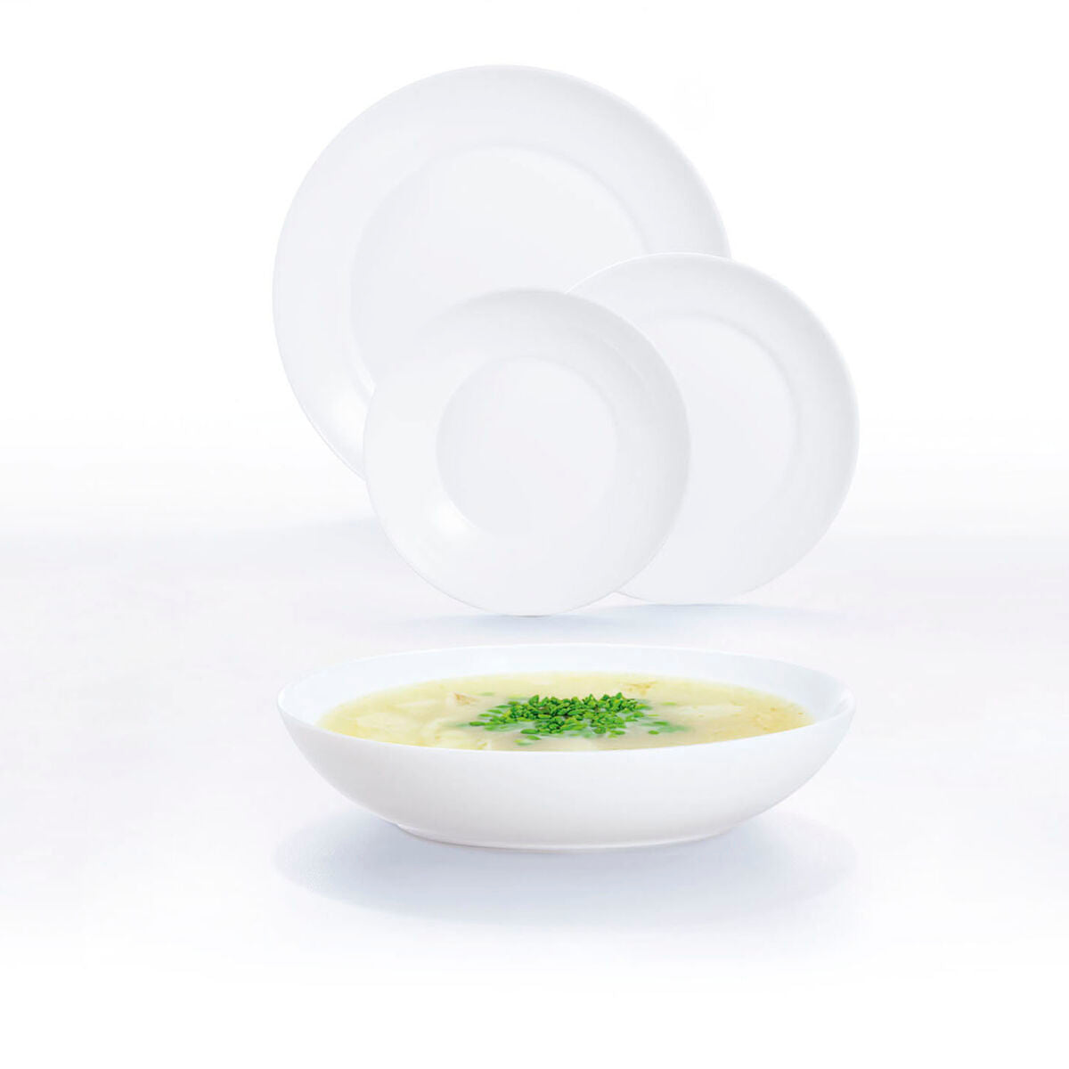 Assiettes Luminarc Apy Blanc verre 18 Pièces
