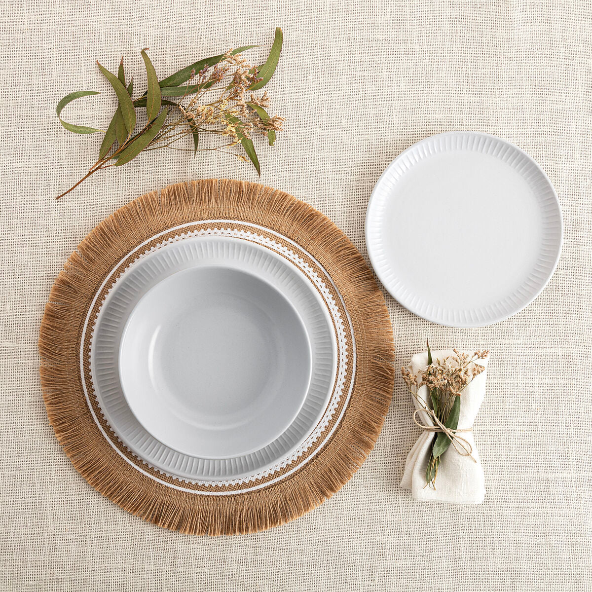 Assiettes Bidasoa Moana Gris Céramique 12 Pièces